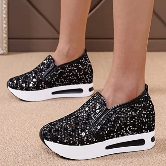 Sneakers Women Shoes White Pattern Canvas Shoe Casual Women Shoes Flat Lace-Up Women Platform Sneakers 